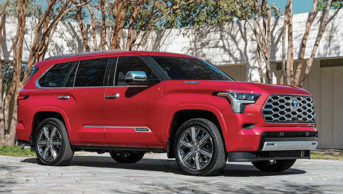The Toyota Sequoia sheds its fuelish ways with a standard hybrid system that couples a turbocharged V-6 engine to an electric motor. The combined city/highway fuel-economy rating improves by nearly 50 per cent. PHOTO: TOYOTA