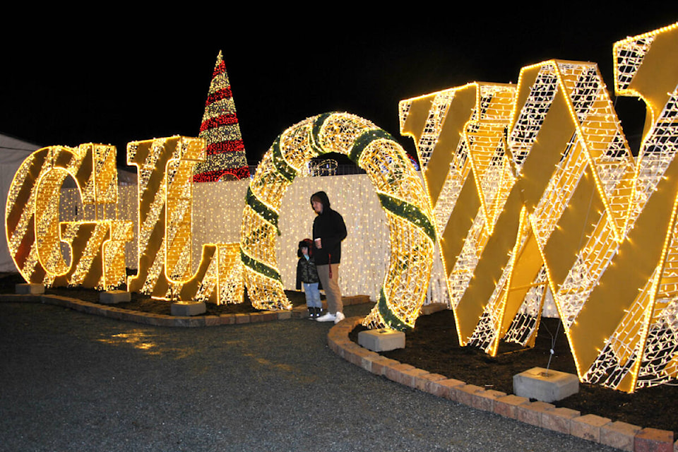 Hundreds turned out to walk through Glow Gardens in Langley on opening day Nov. 23. The Christmas light festival remains open on three acres of the Darvonda Nurseries in Milner until Dec. 31. The first five nights, at least, were sold out. (Roxanne Hooper/Langley Advance Times)