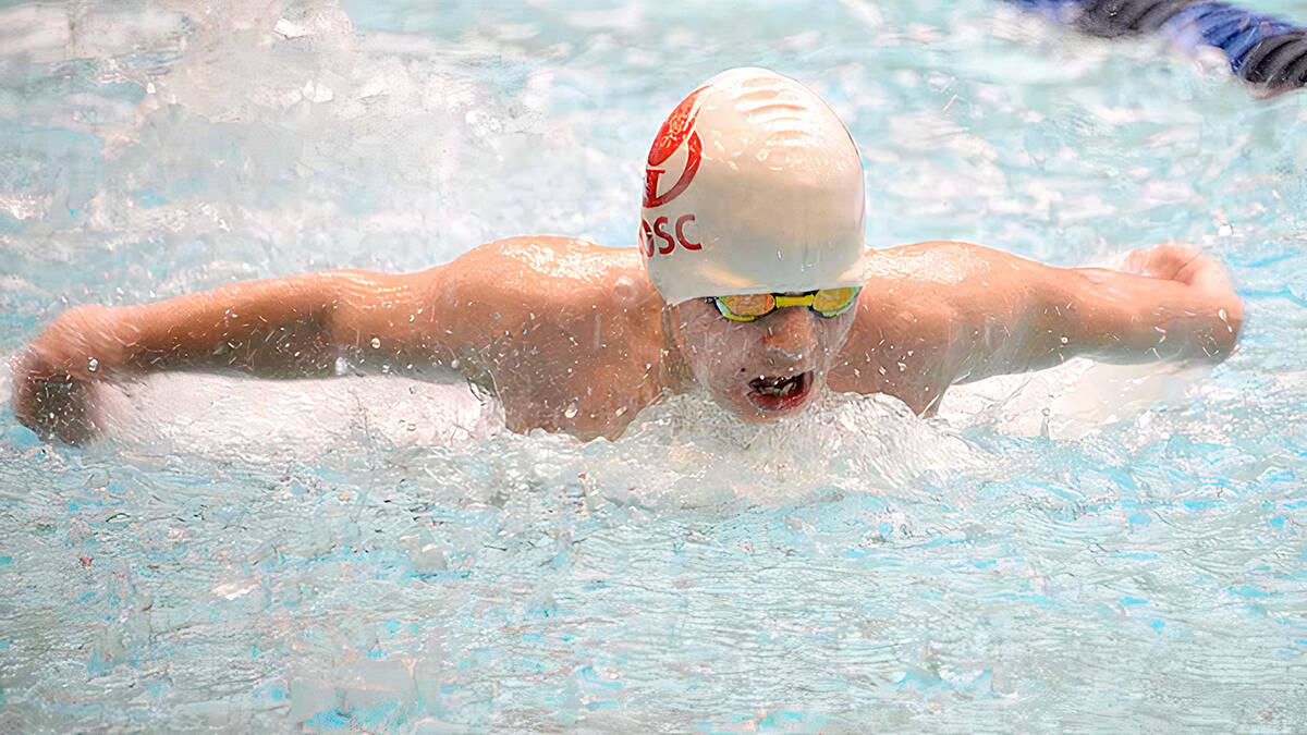Alexandru Velicico, 14, placed first in all of the seven events he competed in, and broke two LOSC club records at the 20th Annual PCS Christmas Cracker Swim Meet held in Victoria Dec. 9-11. (Langley Advance Times file)
