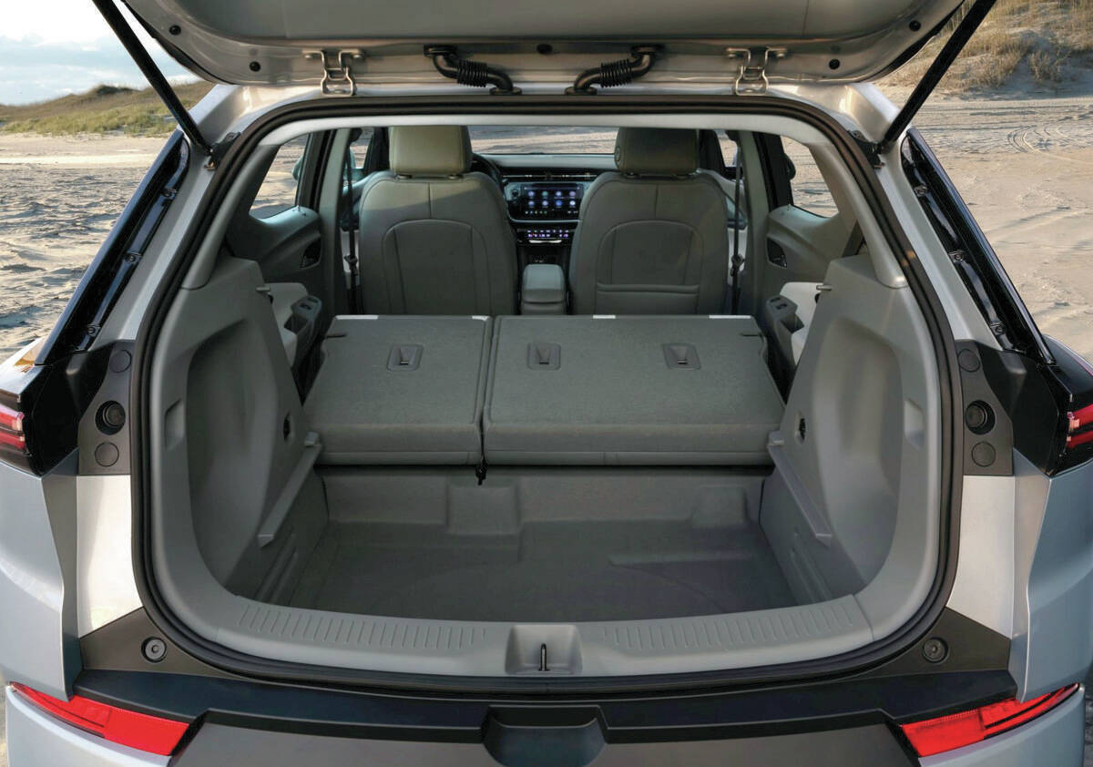 Surprisingly, the Bolt EUV聮s cargo volume with the rear seat upright or folded flat is nearly identical to the smaller Bolt聮s. PHOTO: CHEVROLET