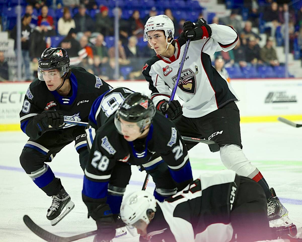 Ty Thorpe had a goal and an assist for the Vancouver Giants Tuesday, Dec. 27, as the G-Men won their fourth in a row over Victoria Royals 3-2. (Rob Wilton/Special to Langley Advance Times)