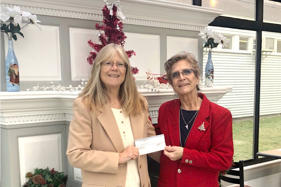 A little extra money was handed out to two of Aldergrove’s food charities just ahead of Christmas thanks to the Rotary Club of Aldergrove. Rotarian Karen Long delivered the good news and a $1,000 donation to Tannis Percival at the Aldergrove Food Bank. (Special to The Star)