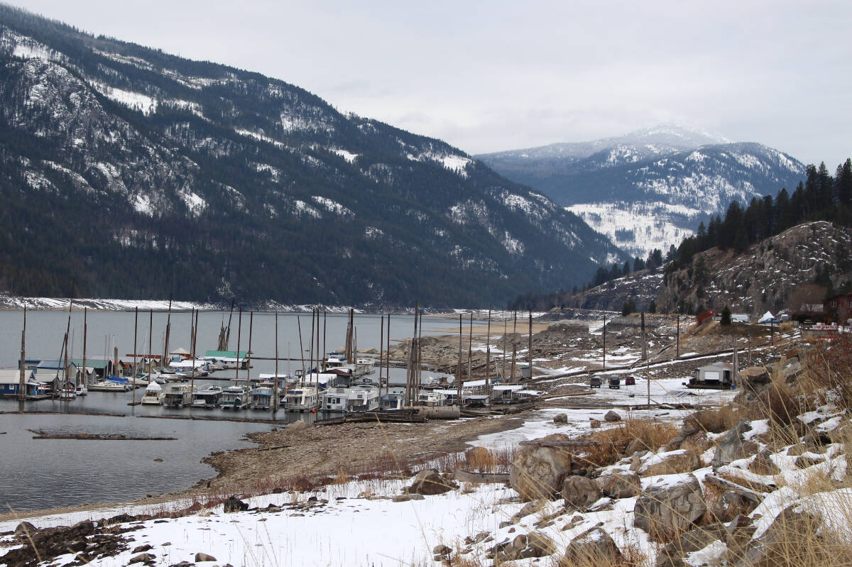 From a distance you can see how low the water level is in the Arrow Lakes. Photos: Betsy Kline