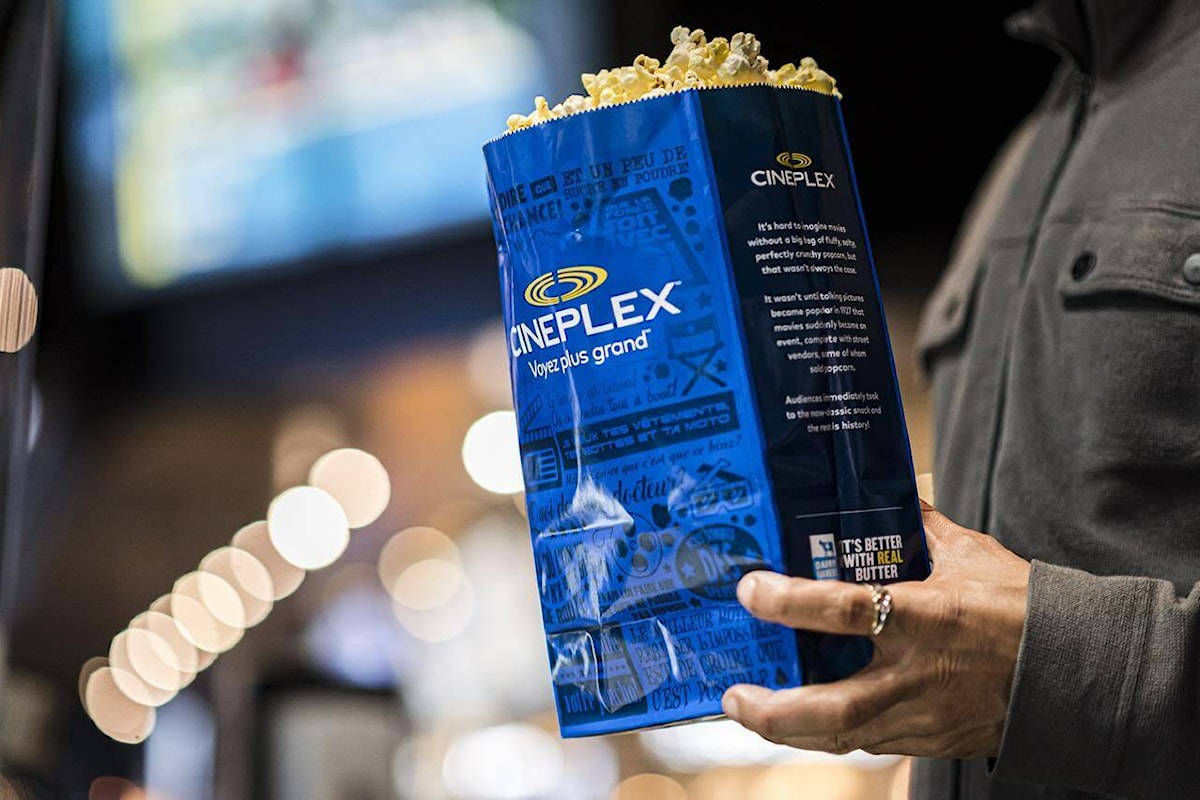 Cineplex Odeon offering free popcorn and Colonel Kernel tattoos