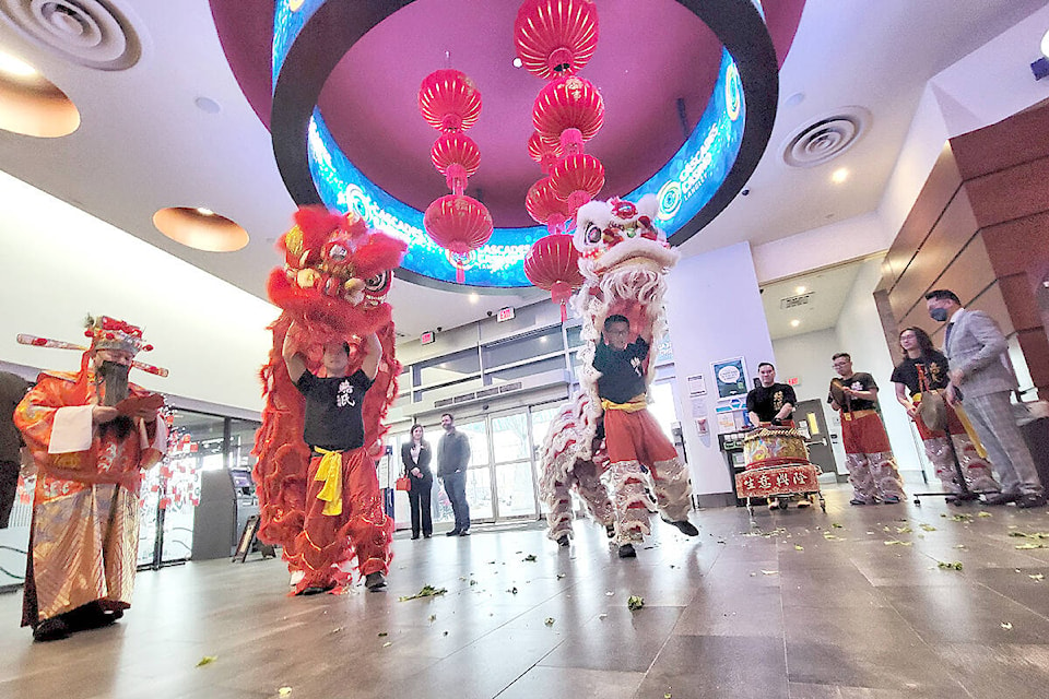 Lion dancers returned to Cascades Casino in Langley City on Sunday, Jan. 22, to welcome the Year of the Rabbit. (Dan Ferguson/Langley Advance Times)