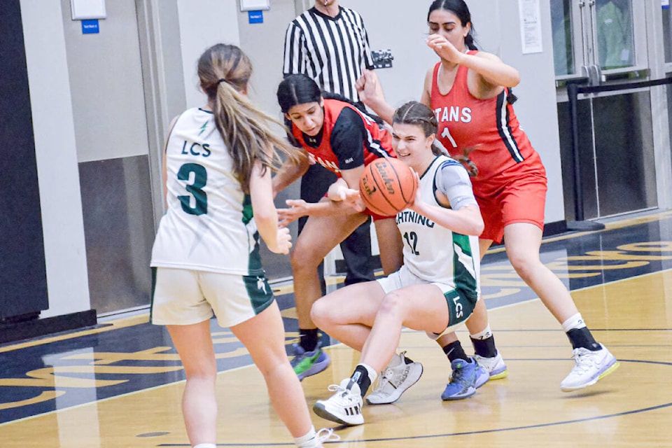 Langley Events Centre hosts the senior girls Eastern Valley 2A and 3A championships on Saturday, Feb. 18 with (above) Langley Christian (2A) and Abbotsford Senior (3A) winning the respective titles. (Gary Ahuja, Langley Events Centre/Special to Langley Advance Times)