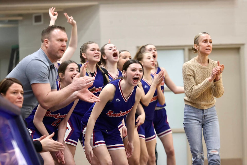 Brookswood Bobcats junior girls basketball team won the invitational tournament at the LEC Saturday. (Garrett James, 91ԭ Events Centre/Special to the 91ԭ Advance Times)
