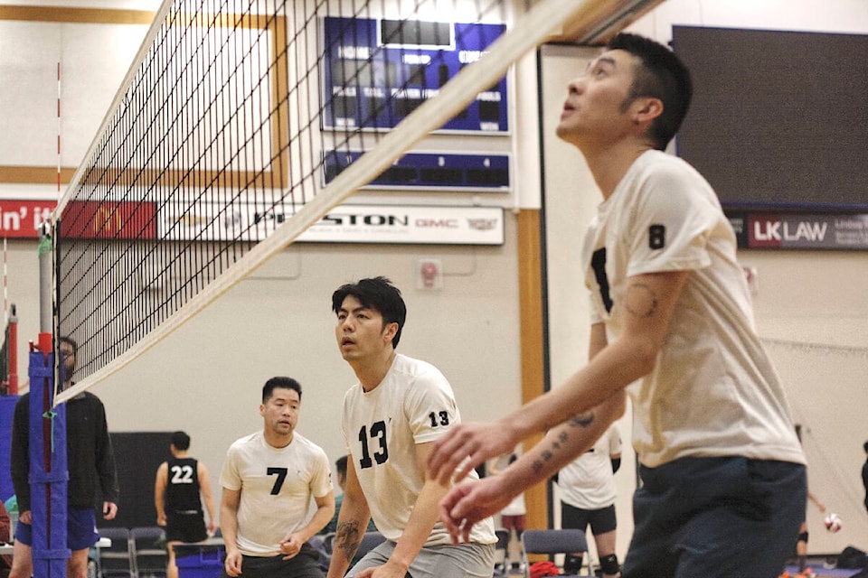 More than 20 teams competed in the first Queen Vicki tournament since the pandemic to be held by the Vancouver Gay Volleyball Association, at its new venue, the  Events Centre on Saturday, March 18 and Sunday March 19. (Dan Ferguson/)