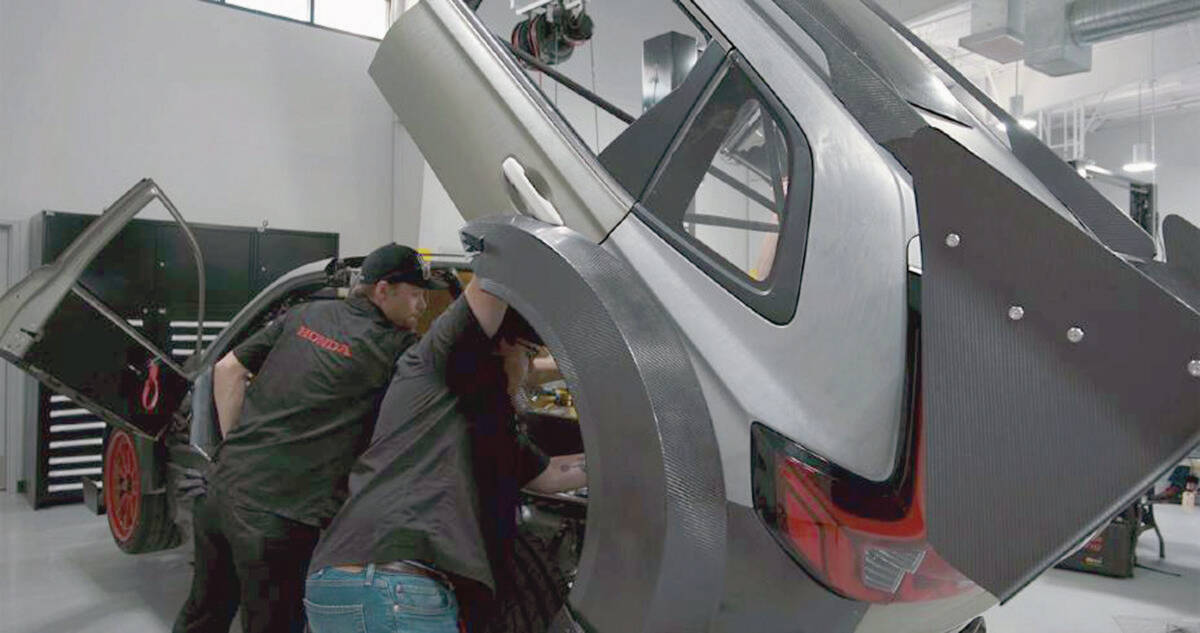 Honda is building a CR-V with a V-6 engine in the back, but itÂ’s strictly a one-off racing machine. PHOTO: HONDA