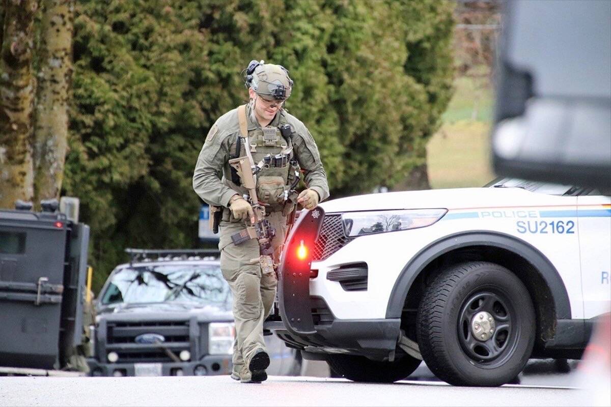 Emergency Response Team called to Whalley house on Thursday morning. (Photo: Shane MacKichan)