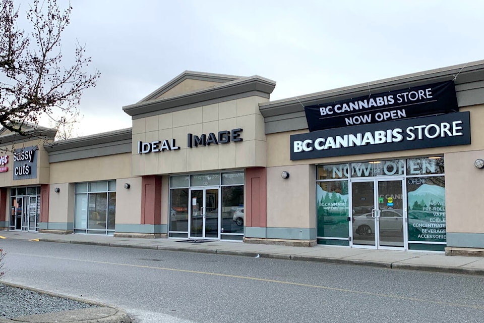 BC Cannabis Store opened in the Willowbrook neighbourhood of 91ԭ in mid-March, near the new Source for Sports hockey store and Best Buy. (Roxanne Hooper/91ԭ Advance Times)