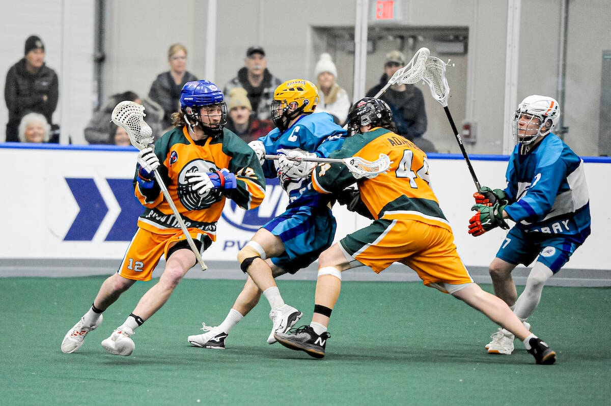 Shooting Eagles are ALL West champions after forcing – and winning - a third game against the Sea Spray on Sunday, April 2, at Langley Events centre. (Photo courtesy of Ryan Molag Langley Events Centre)
