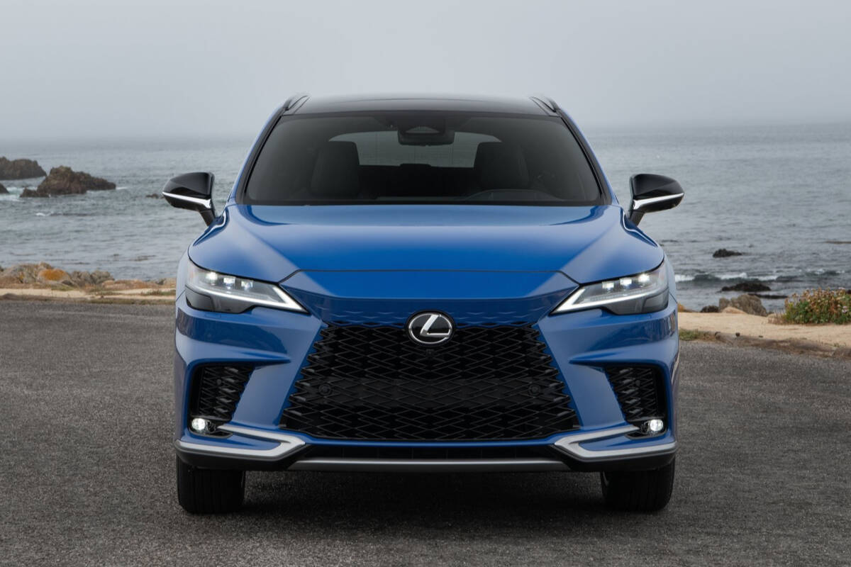 Lexus has retained the RXÂ’s general appearance, including the signature spindle grille, but it appears less exaggerated, as do the headlight shapes. PHOTO: LEXUS