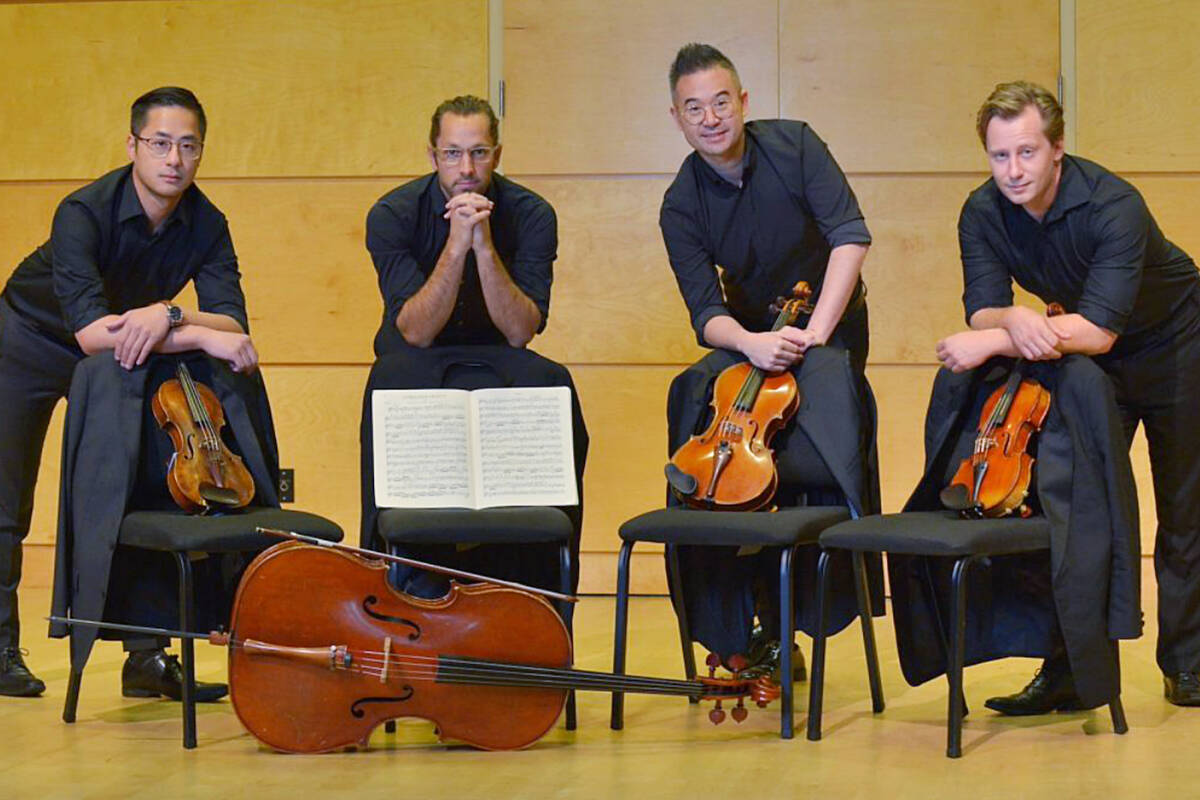 The Rose Gellert String Quartet will be playing at the Rose Gellert Hall for Tunes for Tots event on Tuesday May 9. (Special to Langley Advance Times)