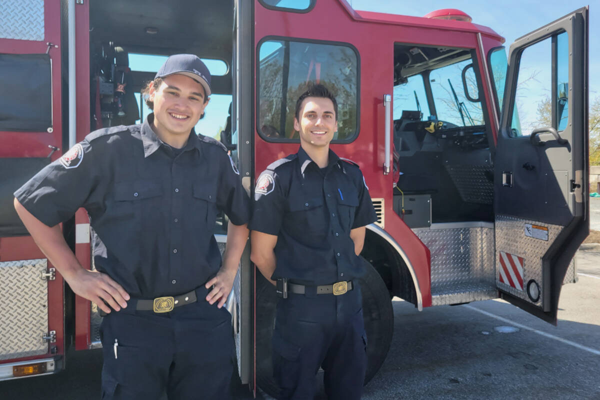 Firefighters from the Langley Township were on site to support the annual bottle drive on Saturday, April 29. (Kyler Emerson/Langley Advance Times)