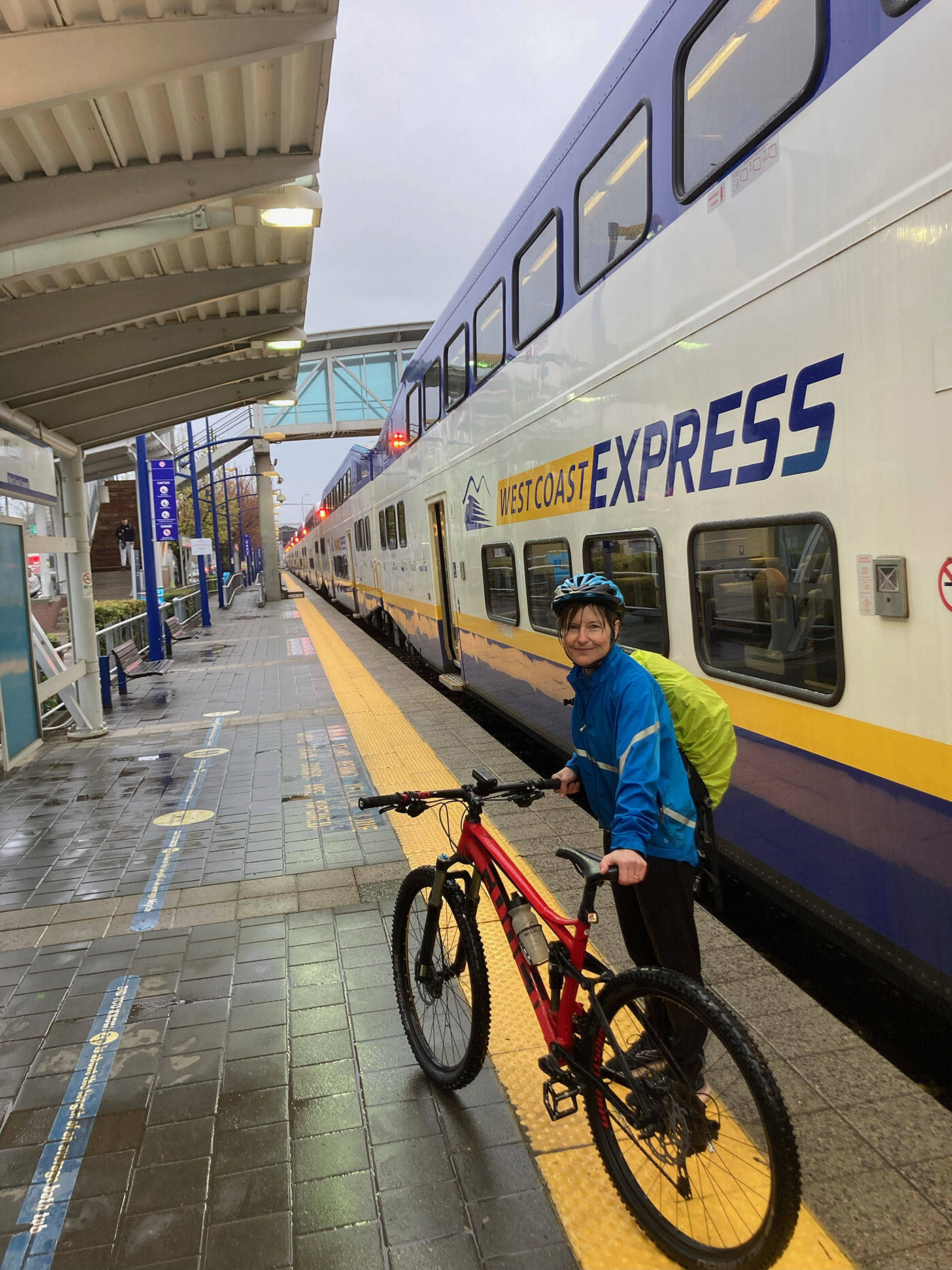 Barbara Nickel at the West Coast Express station in Mission. (Photo submitted by Barbara Nickel)