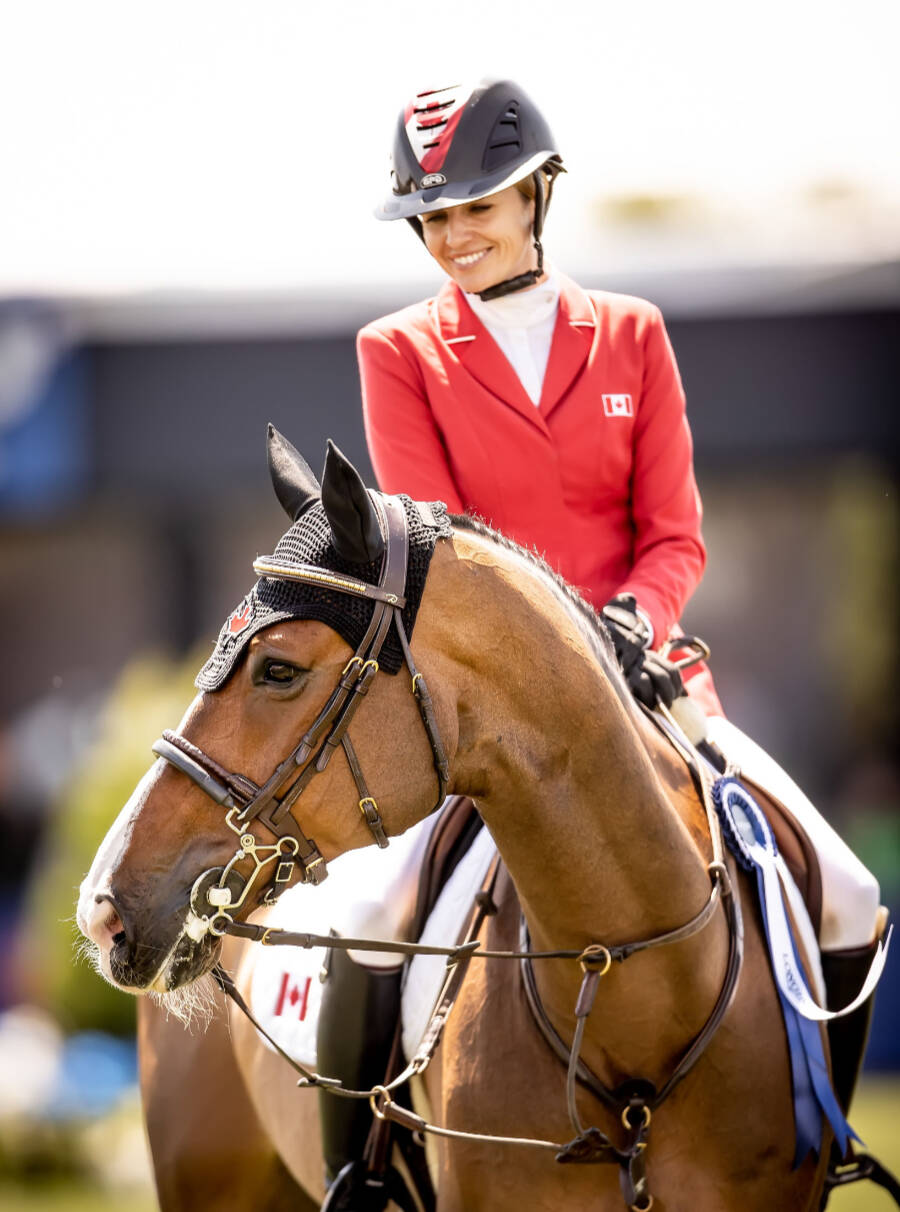 Tiffany Foster and Hamilton at the Longines Jumping Nations Cup of Mexico on Friday, April 28. (Mackenzie Clark/Special to Langley Advance Times)