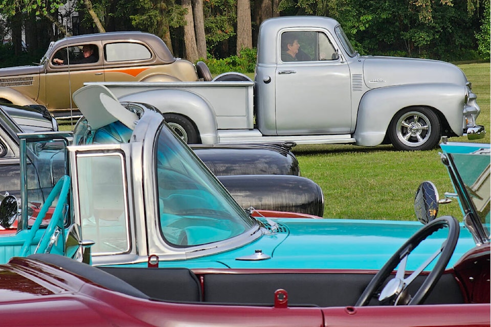 A sweet ride indeed. George and Dale Sweet from Aldergrove arrived at the fourth Brookswood Community Car Show early Sunday morning, May 28, in their 1954 Chevrolet pickup truck. (Dan Ferguson/Langley Advance Times)