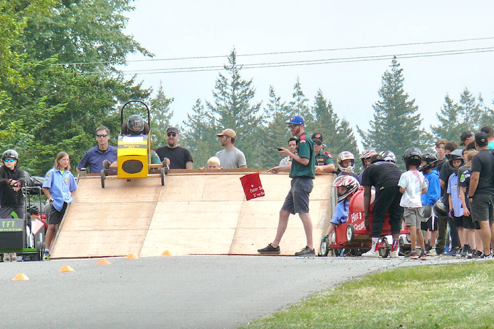A record-tying 40 racers competed in the Soapbox Derby put on by the Town and Field Church at 18th Avenue and 200 Street in Langley on Sunday, May 28. (Dan Ferguson/Langley Advance Times)