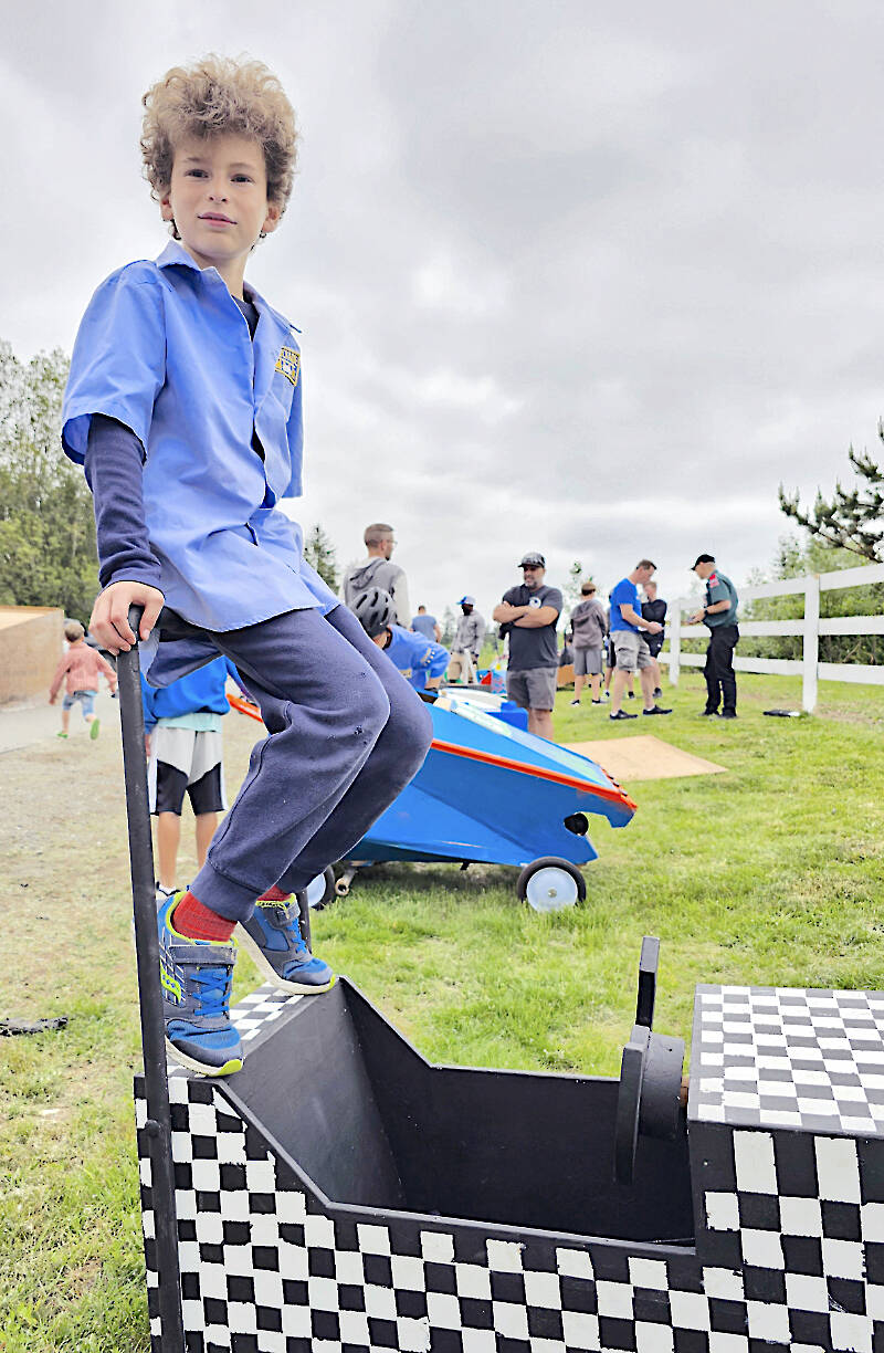 One of 40 racers waited for the start of the yearly Soapbox Derby put on by the Town and Field Church at 18th Avenue and 200 Street in 91原创 on Sunday, May 28. (Dan Ferguson/91原创 Advance Times)