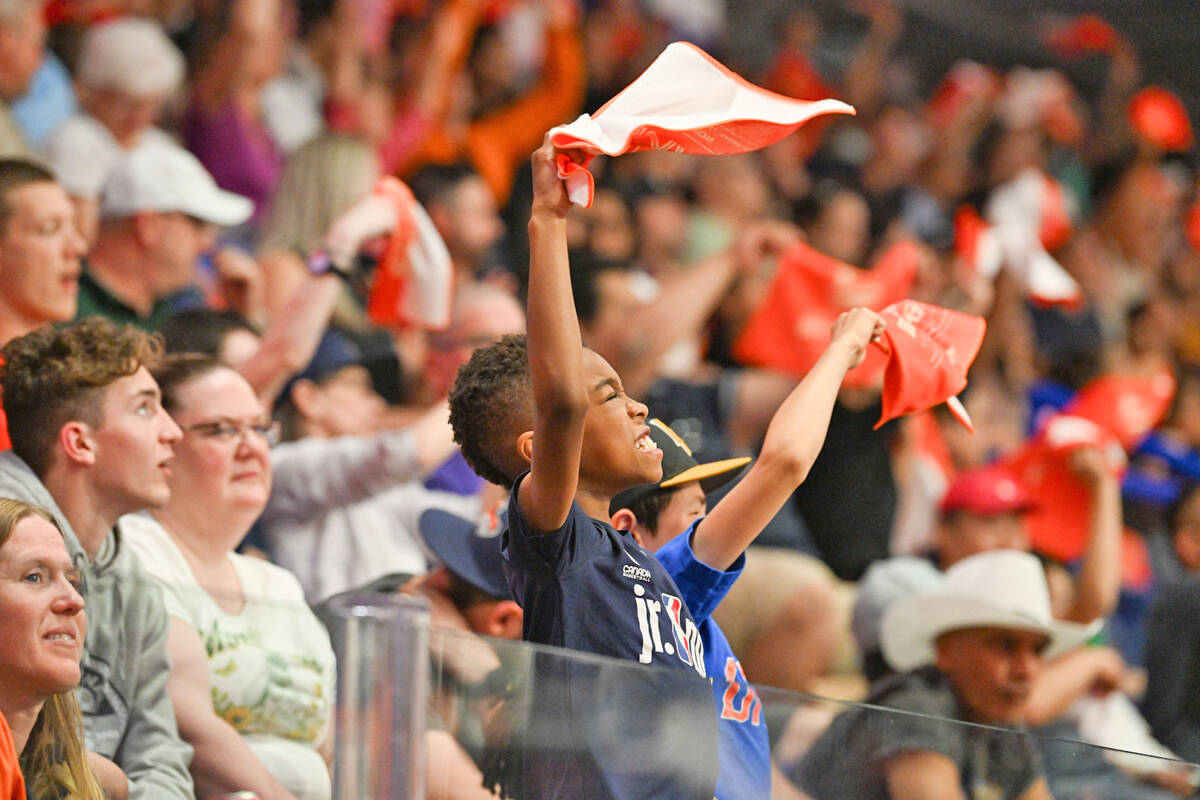 A sellout crowd cheered the Vancouver Bandits to an 84-81 victory over the Calgary Surge in their Canadian Elite Basketball League home opener at Langley Events Centre on Saturday, June 3. (Vancouver Bandits/Special to Langley Advance Times)