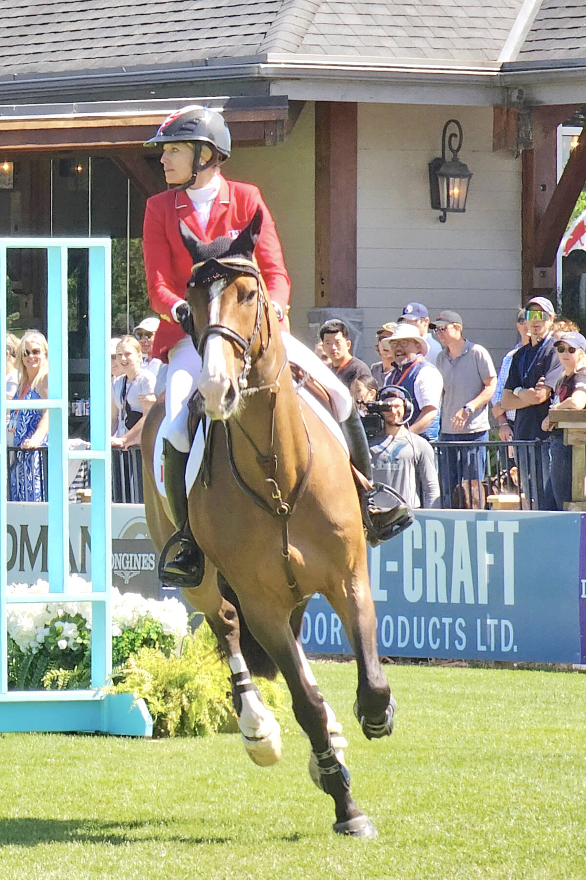 Tiffany Foster and Hamilton in action at the $400,000 Longines FEI Jumping Nations Cup of Canada at Thunderbird Show Park on Sunday, June 4. (Dan Ferguson/Langley Advance Times)