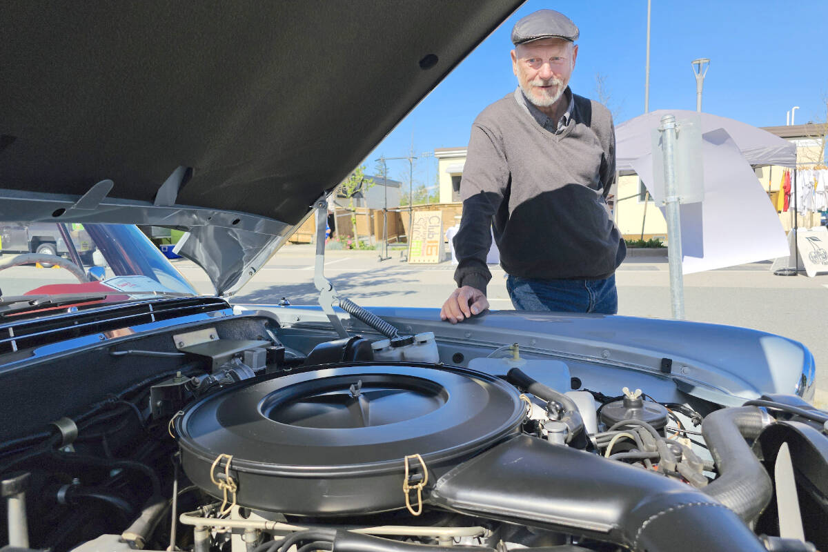 For her 90th birthday, Rosa Hubers oldest child Walter arranged to have her 1970 Mercedes convertible completely restored. He was showing it at the R.E. Mountain Secondary School (REMSS) cruise-in to summer car show and fundraiser presented by Langley Chrysler on Saturday, June3. (Dan Ferguson/Langley Advance Times)