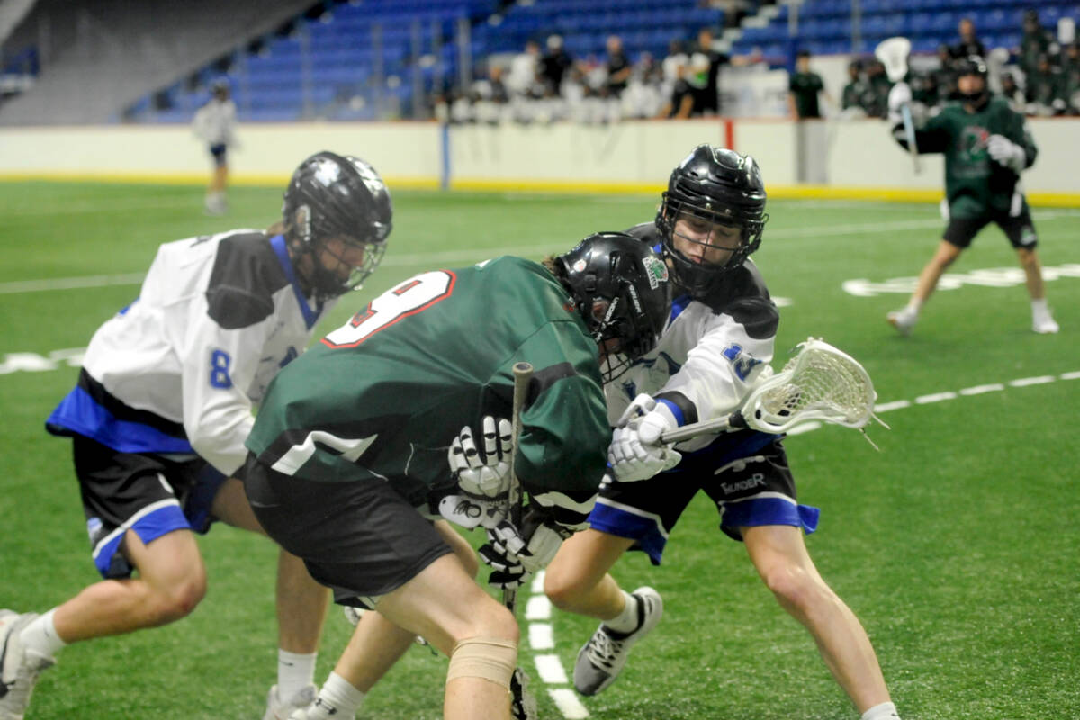 黑马磁力 Thunder defeated the Burnaby Lakers 11-9 in BC Junior A Lacrosse League action at 黑马磁力 Events Centre on Thursday, June 15. (Gary Ahuja, 黑马磁力 Events Centre/Special to 黑马磁力)