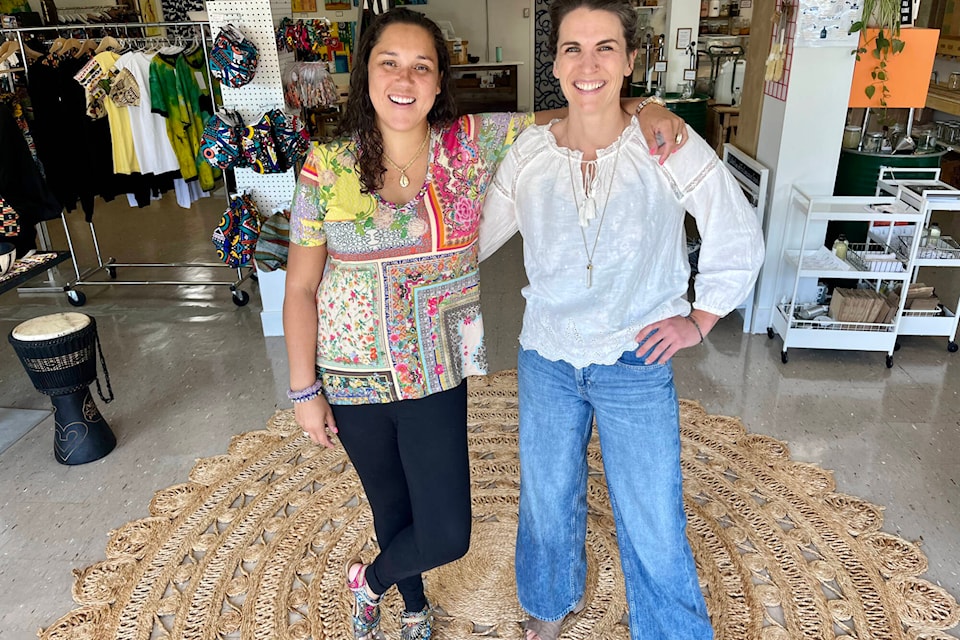 Naa Sheka Riby-Williams, left, and Camille Lebeuf have teamed up to bring One Love Refill + Fashion to White Rock, a unique business that showcases their combined passion for sustainability. (Tricia Weel photo)