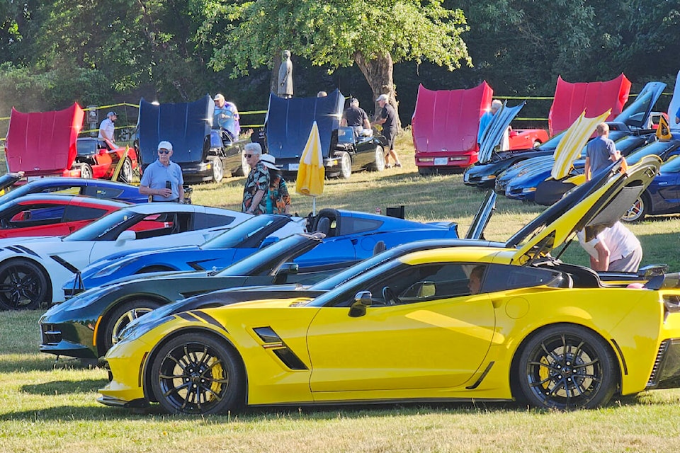 About 60 Corvettes congregated on the lawn outside historic Fort  on Sunday, July 2, for the British Columbia Corvette Club (BCCC) annual show and shine (Dan Ferguson/)