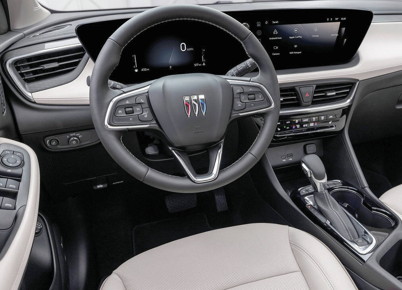 The updated Encore GX receives a new dashboard thatÂ’s highlighted by a curved panel containing an 11-inch infotainment display plus an eight-inch driver-information screen. PHOTO: BUICK