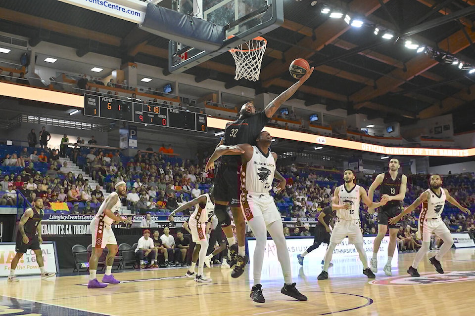 Bandits Nick Ward was hard to guard, scoring 15 points during Sunday night’s (July 9) game at the 91ԭ Events Centre that ended with a 97-93 victory for the visiting BlackJacks. (Vancouver Bandits/Special to 91ԭ Advance Times)