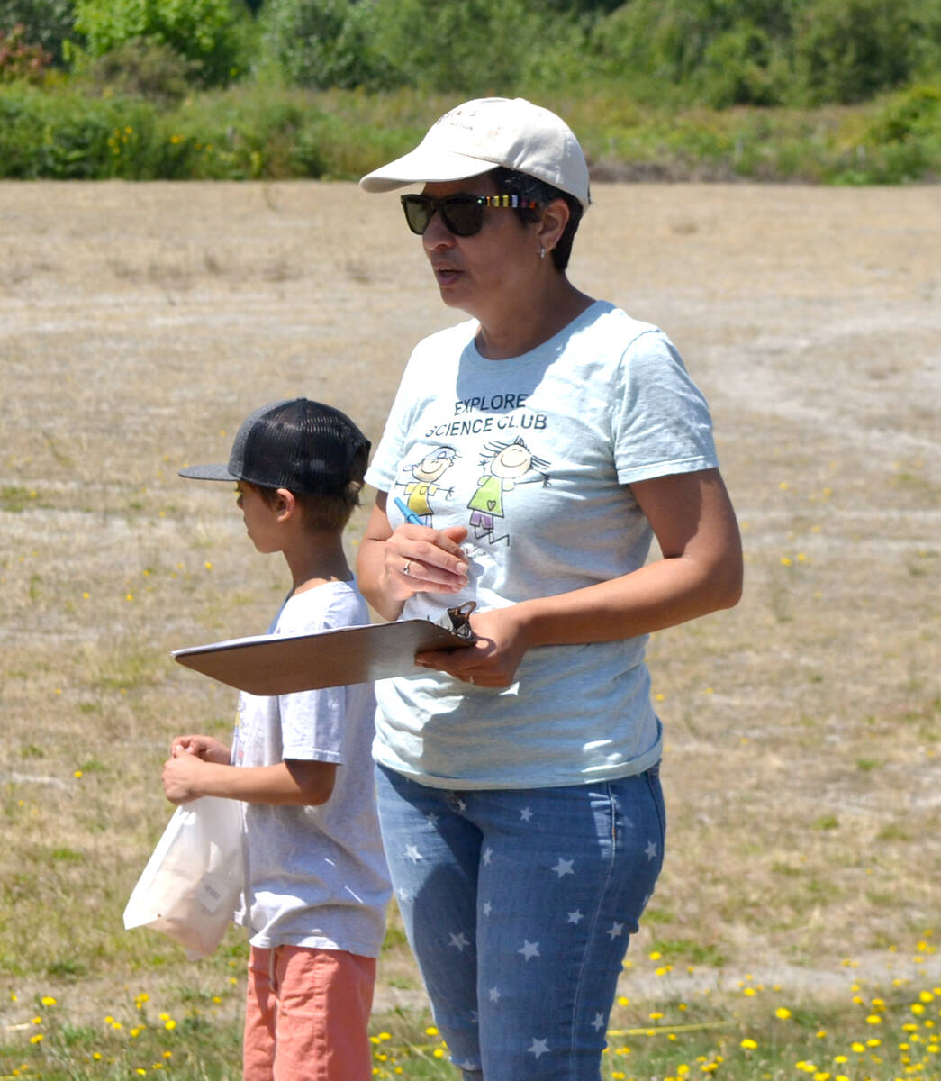 Nehal Saleh, president and founder of Explore Science Club, organized the third annual paper airplane competition at Buckley Park on Saturday, July 8. (Kyler Emerson/91原创 Advance Times)
