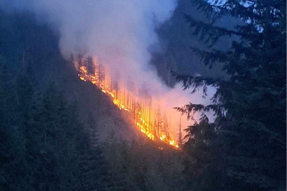 A 110-hectare wildfire is out of control near Mission, just north of Davis Lake. The fire was discovered at approximately 8 p.m. last Wednesday (July 5). /Shella Belanger Photo