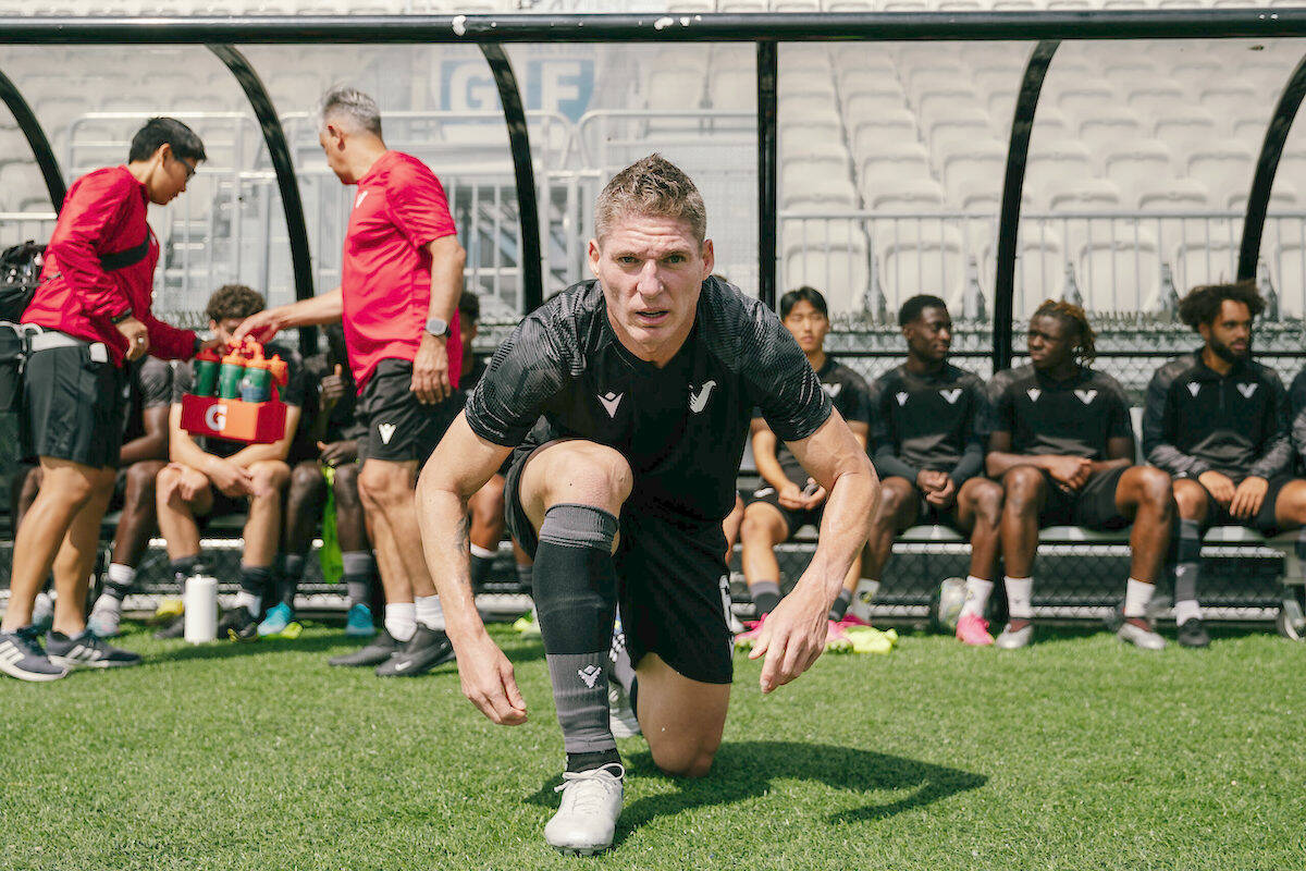 Renan Garcia, 37, seen working out with the team, was signed by Vancouver FC a few days before they played Ottawa. (Beau Chevalier/Special to 91原创 Advance Times)