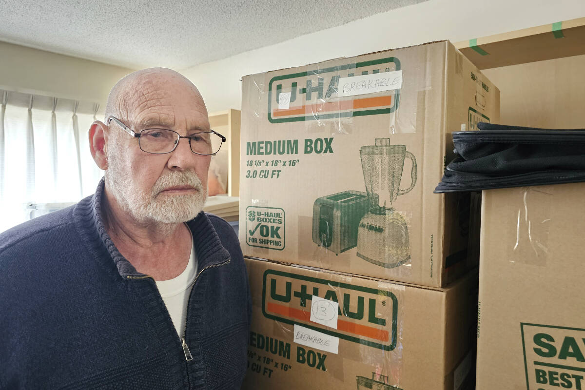 When Langley resident Cran Campbell heard that the building he lives in was slated to be demolished, he started packing to prepare for his inevitable move. (Dan Ferguson/Langley Advance Times)