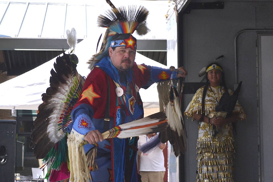 John Miller of the Wild Moccasins performed a traditional hunting dance at the first Global Fest on Saturday, July 22. (Kyler Emerson/91ԭ Advance Times)
