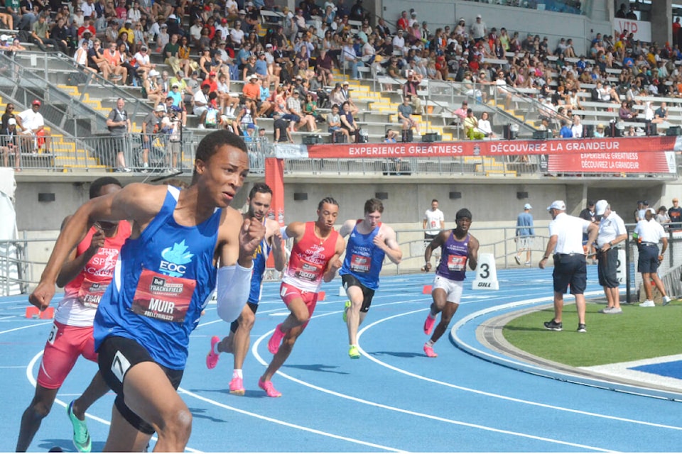 Fans in the stands cheered on competitors on Sunday, July 30, the final day the 2023 Bell Canadian Track and Field Championships at 91ԭ’s McLeod Athletic Park. (Dan Ferguson/91ԭ Advance Times)