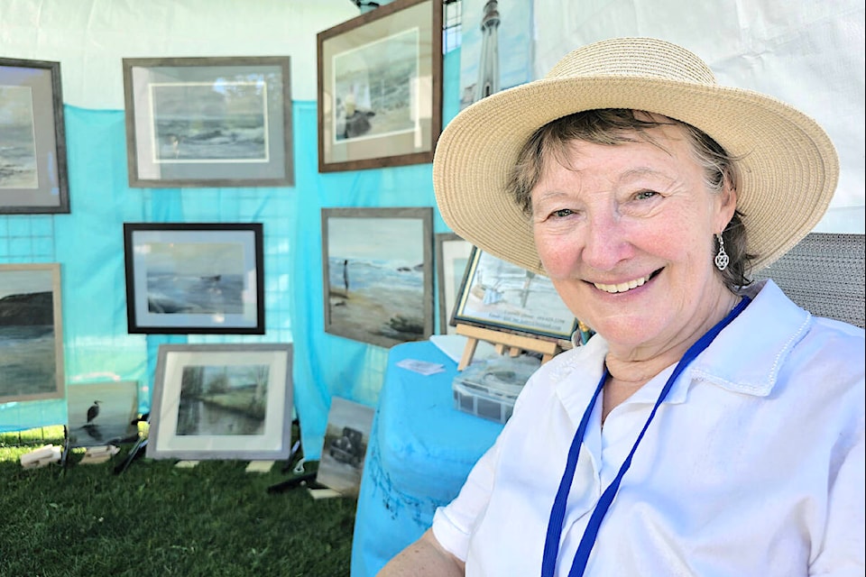 Aldergrove artist Kate Major was one of nine exhibiting at 91ԭ Art Council’s first Outdoor Fine Art Fair, held in 91ԭ City’s Douglas Park on Sunday, Aug. 13 (Dan Ferguson/91ԭ Advance Times)