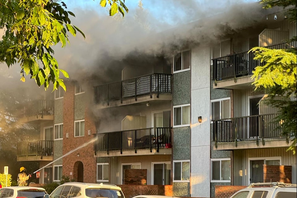 An apartment fire in downtown Maple Ridge on Aug. 27 displaced 50 residents. 