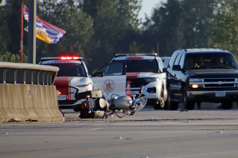 A fatal motorcycle crash shut down Golden Ears Way in the evening on July 10. 