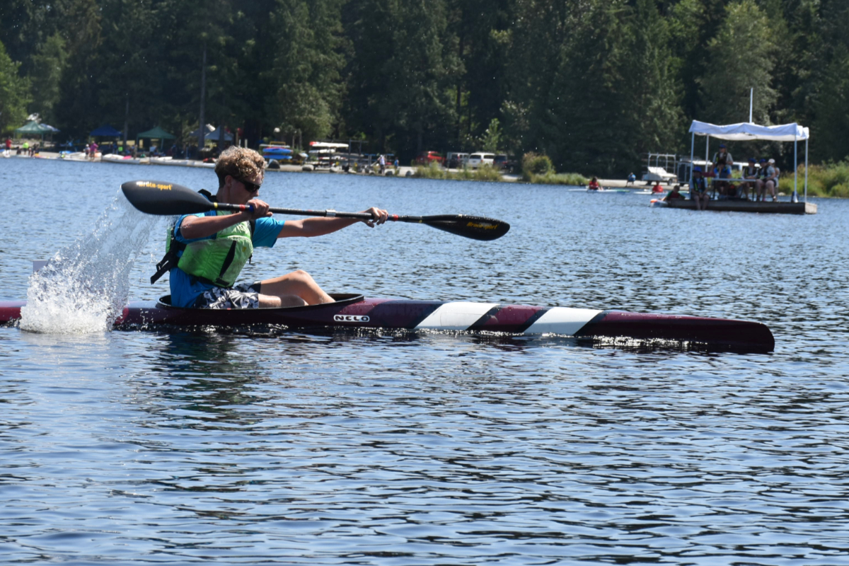 BC Games paddlers racing around Maple Ridge's Whonnock Lake