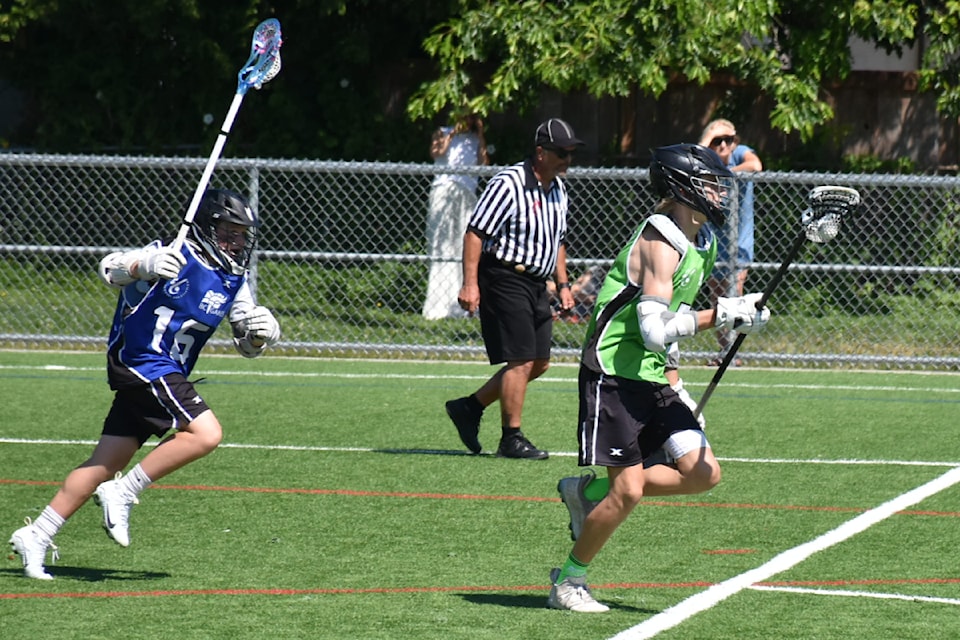 BC Summer Games field lacrosse action. 