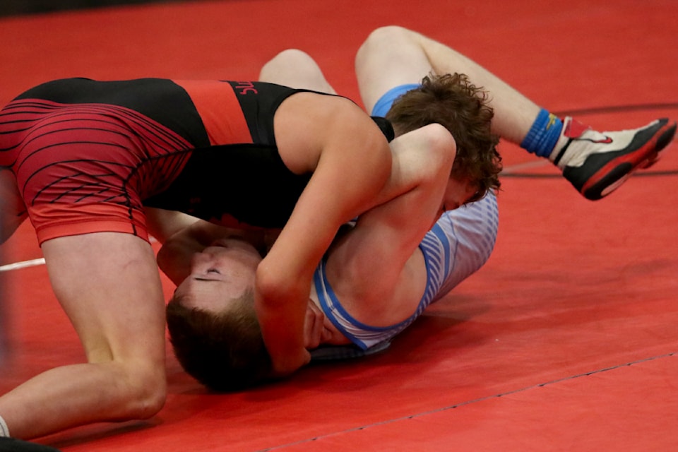 Tyson Deane-Freeman (bottom) won silver in his weight class at the 2024 BC Summer Games.
