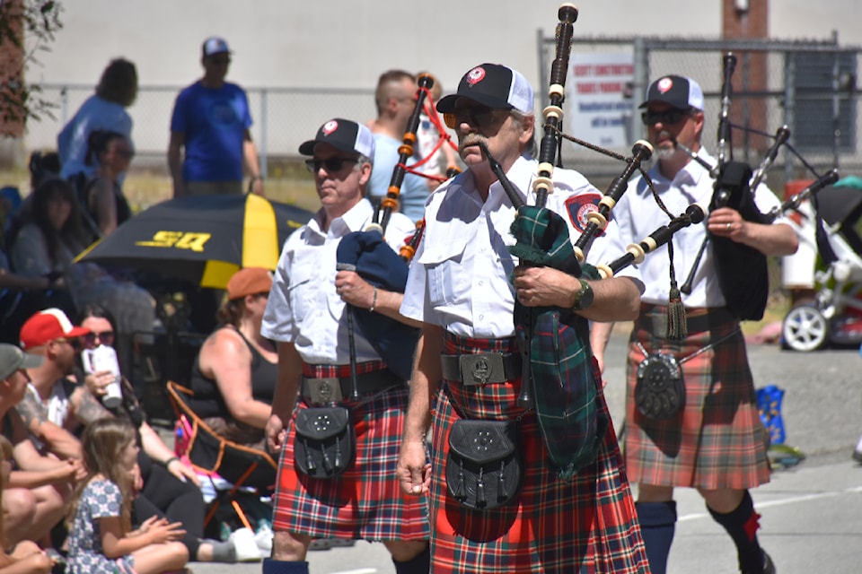 Pipers in the Pitt Meadows Day parade.
