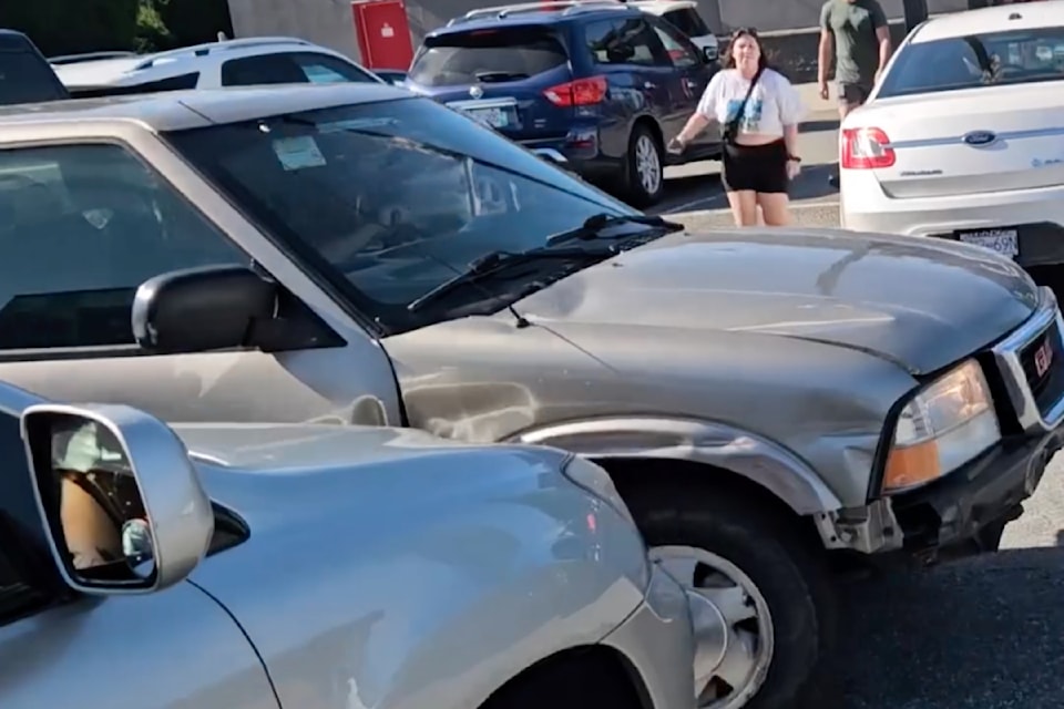 Ridge Meadows RCMP arrested a driver on June 9 after he hit multiple vehicles in the Meadowtown Shopping Centre. 