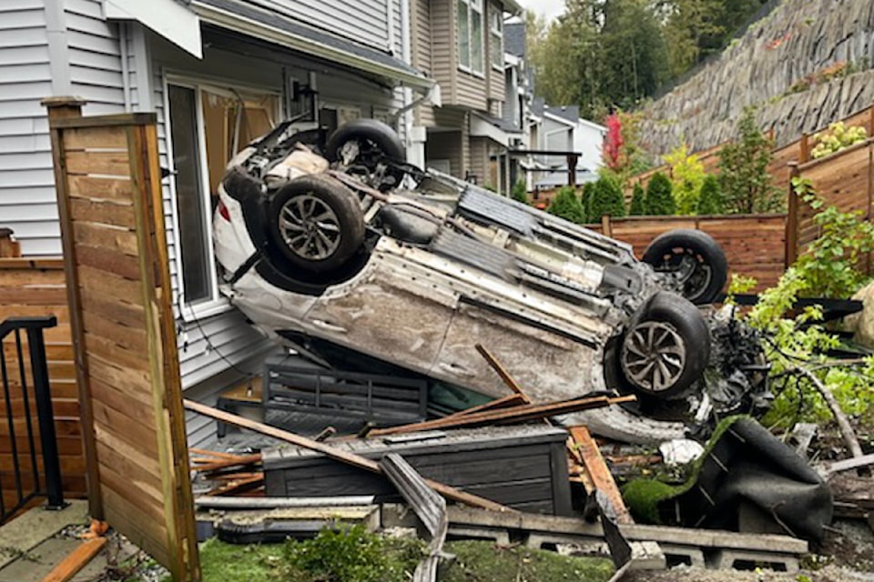 A driver went off the road and crashed through backyards in Silver Valley.