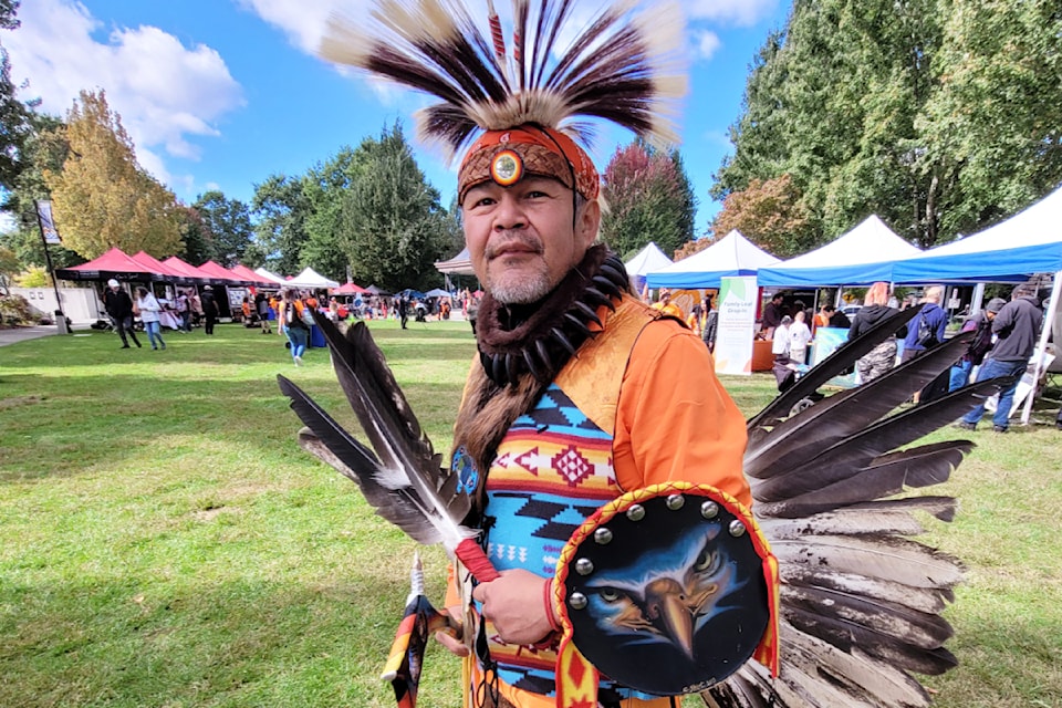 Traditional dancer Oscar Joseph of the Katzie First Nation performed.