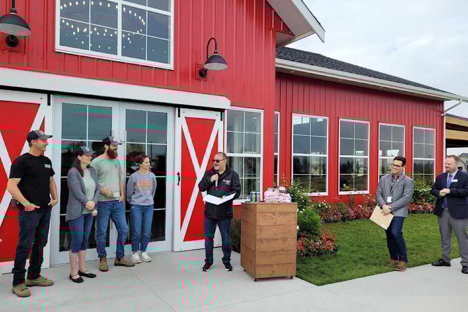 Mayor Dan Ruimy speaks at the opening of The Patch Brewery.
