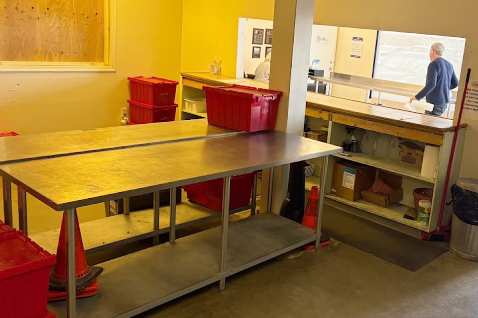 The shelves are empty at the Friends in Need Food Bank at the end of the day.